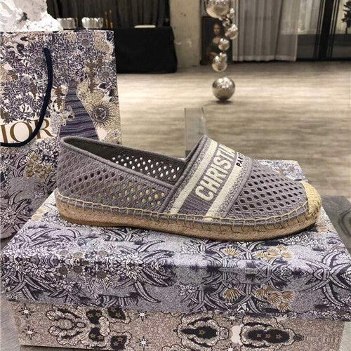 High Quality Luxury Dior Logo Embroidery Hollow Shoes product detail