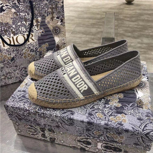 High Quality Luxury Dior Logo Embroidery Hollow Shoes