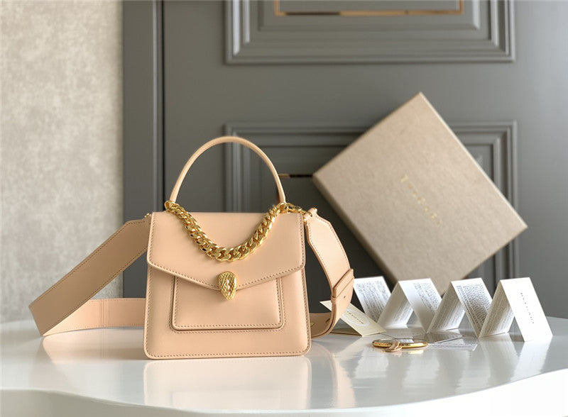 High Quality Luxury Bvlgari Serpenti Forever Shoulder Bag Pink