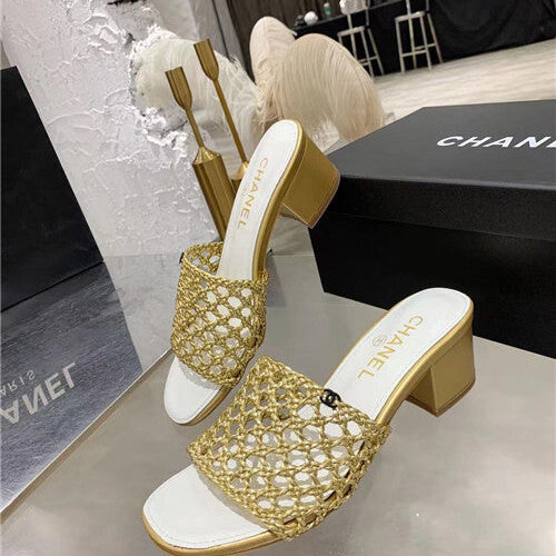High Quality Luxury Chanel Woven Slippers Sandals alternate view
