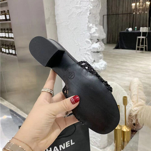 High Quality Luxury Chanel Woven Slippers Sandals – Style 82534 product detail