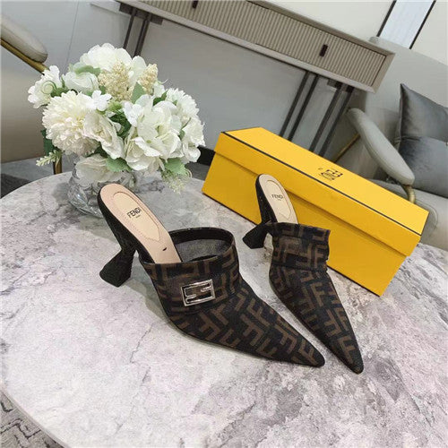 High Quality Luxury Fendi High Heel Slippers – Style 60147