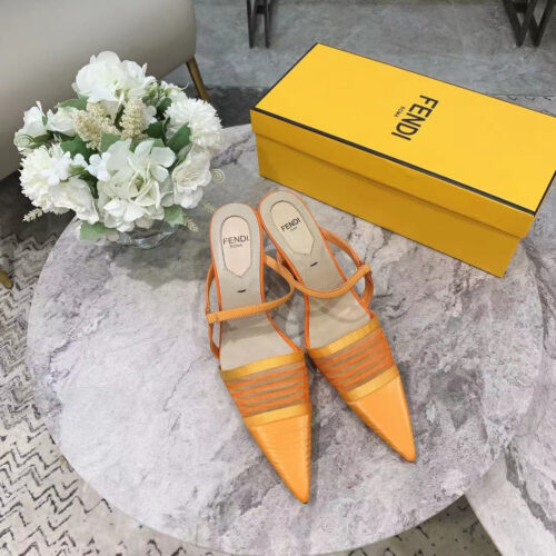 High Quality Luxury Fendi High Heel Slippers – Style 10419 product detail