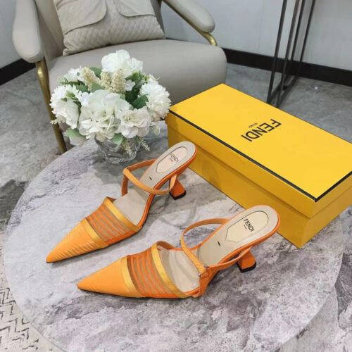 High Quality Luxury Fendi High Heel Slippers – Style 10419 alternate view