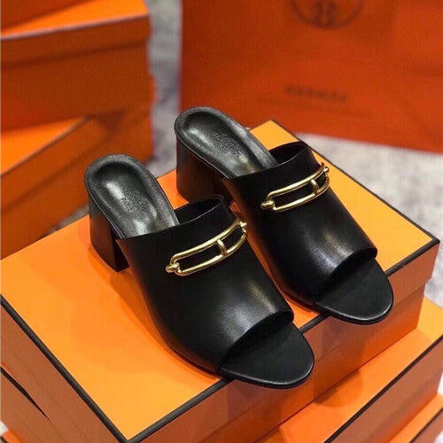 High Quality Luxury Hermes Blossom Mule Slippers