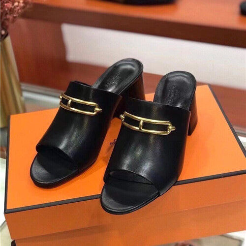 High Quality Luxury Hermes Blossom Mule Slippers alternate view