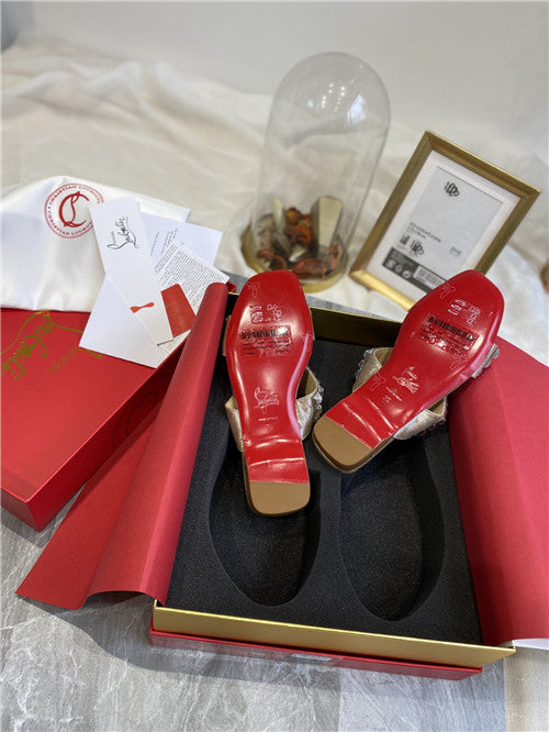 High Quality Luxury Christian Louboutin Square Studs Slippers Sandals – Style 12820 product detail