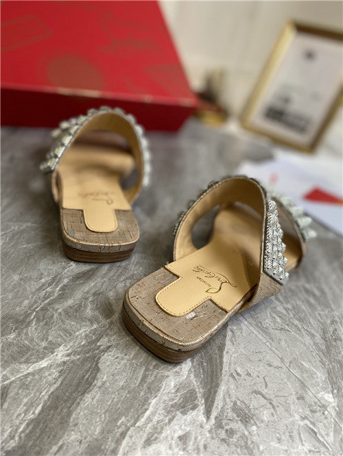 High Quality Luxury Christian Louboutin Square Studs Slippers Sandals – Style 12820 product detail