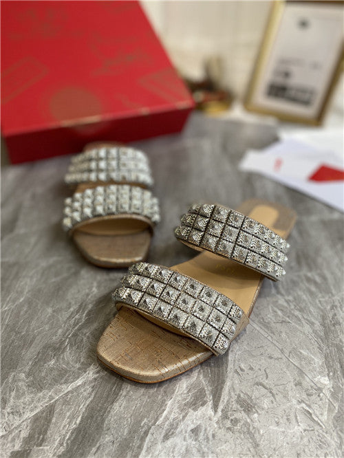 High Quality Luxury Christian Louboutin Square Studs Slippers Sandals – Style 12820 product detail