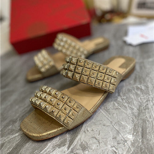 High Quality Luxury Christian Louboutin Square Studs Slippers Sandals – Style 48980 alternate view