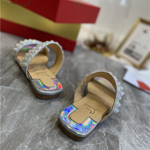 High Quality Luxury Christian Louboutin Square Studs Slippers Sandals product detail