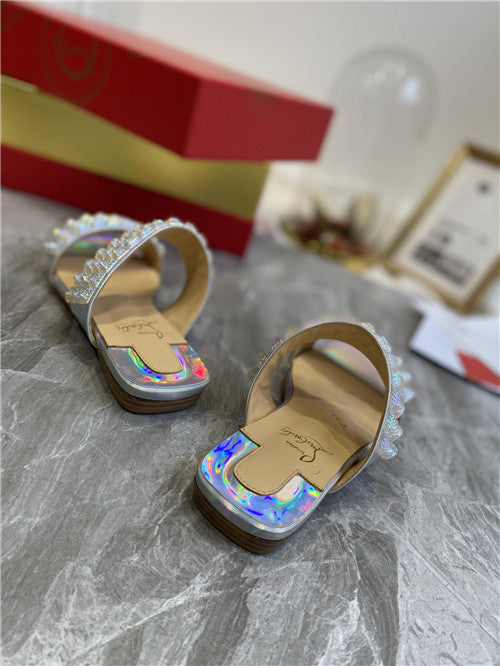 High Quality Luxury Christian Louboutin Square Studs Slippers Sandals product detail