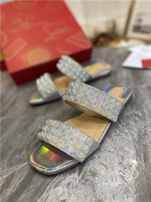 High Quality Luxury Christian Louboutin Square Studs Slippers Sandals product detail