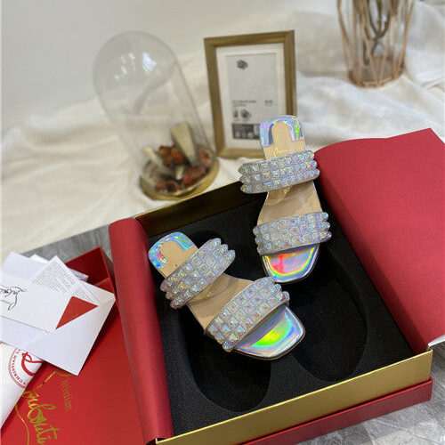 High Quality Luxury Christian Louboutin Square Studs Slippers Sandals product detail