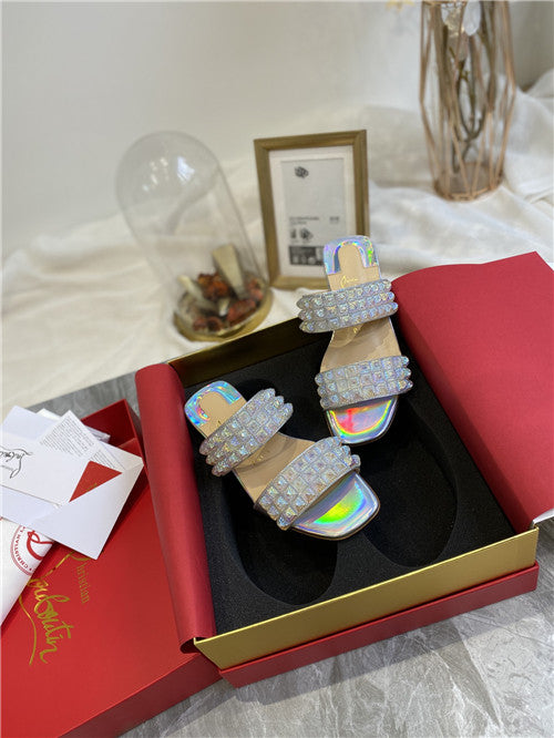 High Quality Luxury Christian Louboutin Square Studs Slippers Sandals product detail