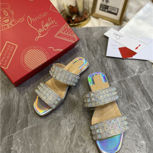 High Quality Luxury Christian Louboutin Square Studs Slippers Sandals product detail