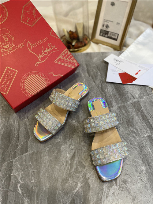 High Quality Luxury Christian Louboutin Square Studs Slippers Sandals product detail