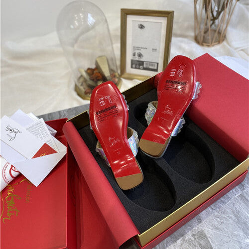 High Quality Luxury Christian Louboutin Square Studs Slippers Sandals product detail