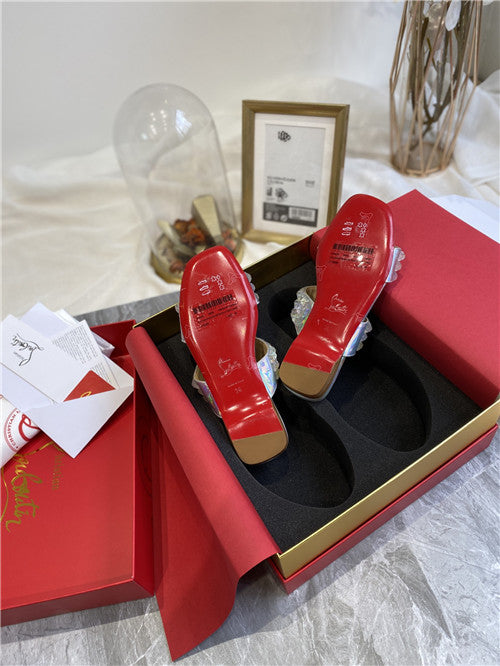 High Quality Luxury Christian Louboutin Square Studs Slippers Sandals product detail