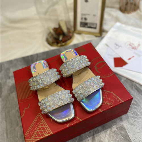 High Quality Luxury Christian Louboutin Square Studs Slippers Sandals