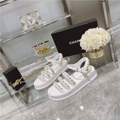 High Quality Luxury Chanel Chain Platform Sandals