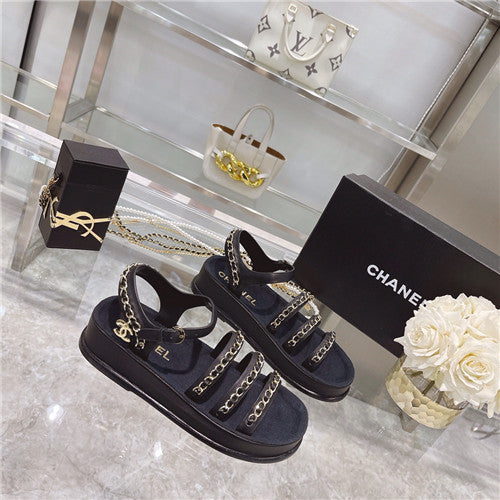 High Quality Luxury Chanel Chain Platform Sandals – Style 53062