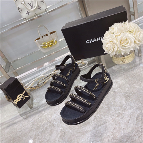 High Quality Luxury Chanel Chain Platform Sandals – Style 53062 alternate view