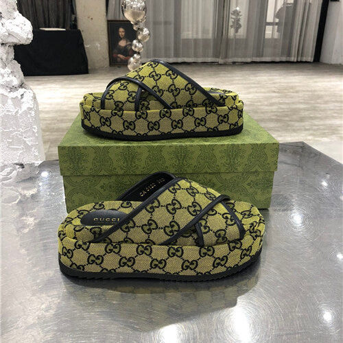 High Quality Luxury Gucci GG Platform Slippers alternate view