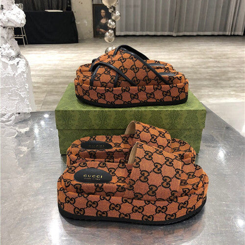 High Quality Luxury Gucci GG Platform Slippers – Style 43443 product detail