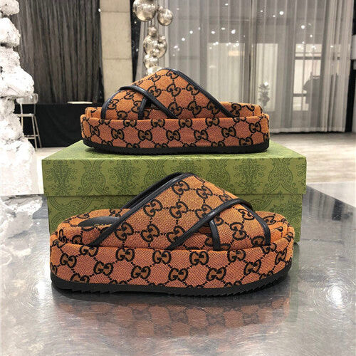 High Quality Luxury Gucci GG Platform Slippers – Style 43443 alternate view
