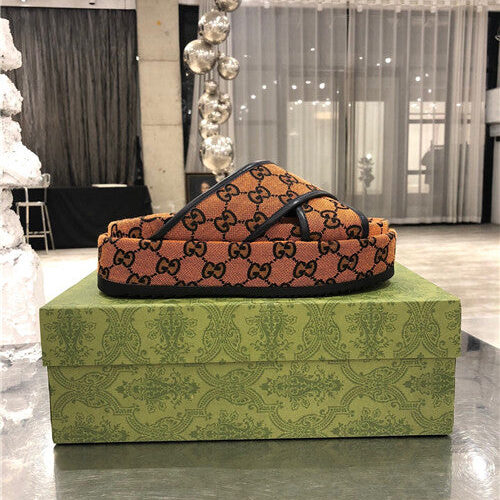 High Quality Luxury Gucci GG Platform Slippers – Style 43443 product detail