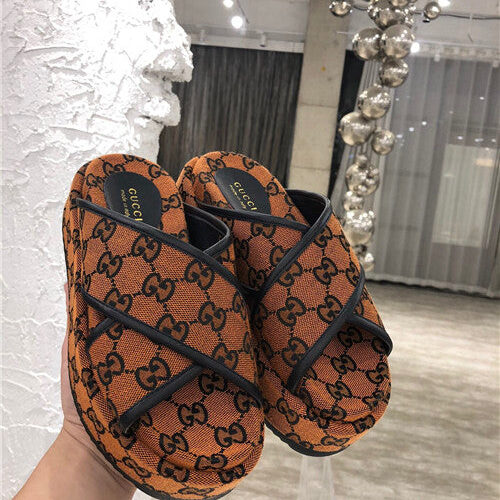 High Quality Luxury Gucci GG Platform Slippers – Style 43443 product detail