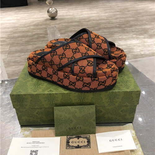 High Quality Luxury Gucci GG Platform Slippers – Style 43443