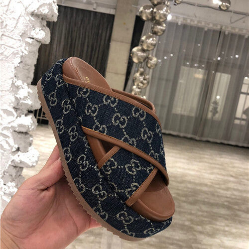 High Quality Luxury Gucci GG Platform Slippers – Style 76211 product detail