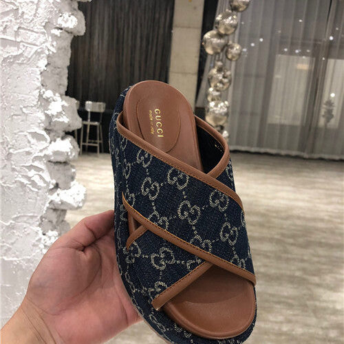 High Quality Luxury Gucci GG Platform Slippers – Style 76211 product detail