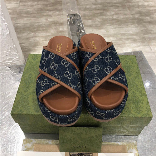 High Quality Luxury Gucci GG Platform Slippers – Style 76211 product detail