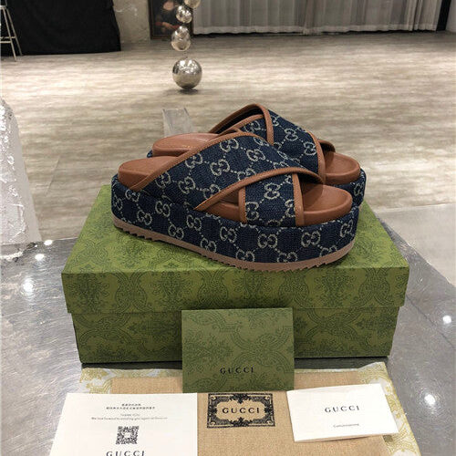 High Quality Luxury Gucci GG Platform Slippers – Style 76211
