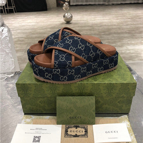 High Quality Luxury Gucci GG Platform Slippers – Style 76211 product detail