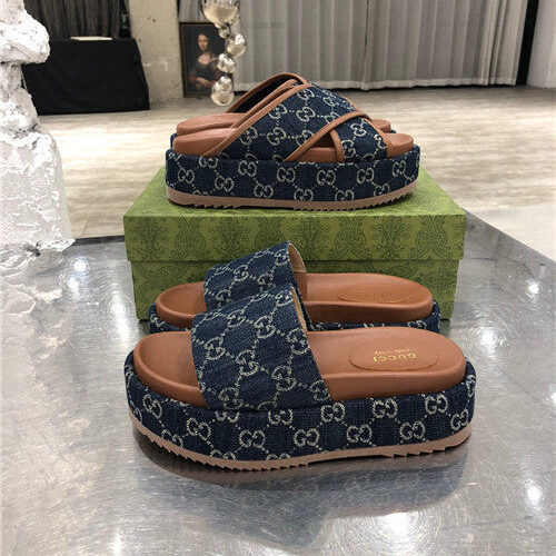 High Quality Luxury Gucci GG Platform Slippers – Style 76211 product detail