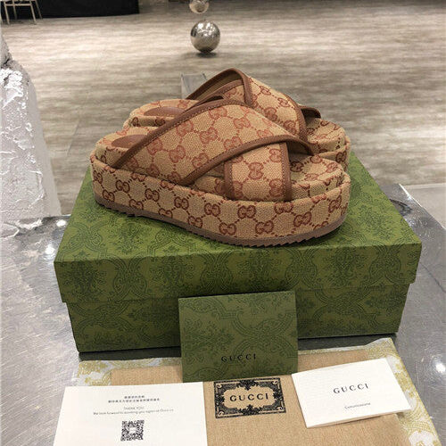 High Quality Luxury Gucci GG Platform Slippers – Style 08979