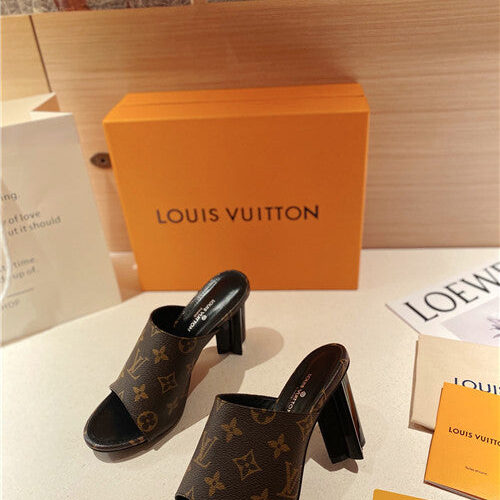 High Quality Luxury LV Heel Slippers Sandals – Style 48451 alternate view