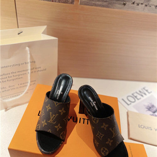 High Quality Luxury LV Heel Slippers Sandals – Style 48451 product detail