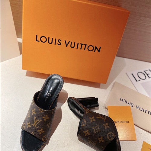 High Quality Luxury LV Heel Slippers Sandals – Style 48451 product detail