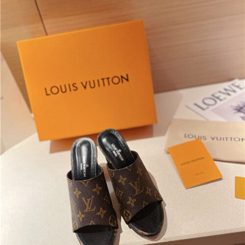 High Quality Luxury LV Heel Slippers Sandals – Style 48451 product detail