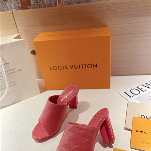 High Quality Luxury LV Heel Slippers Sandals – Style 82915 product detail
