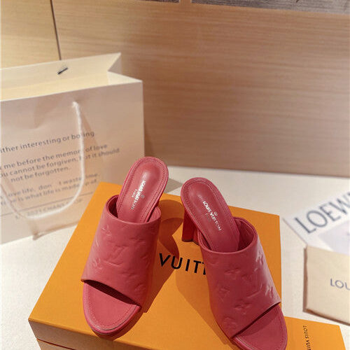 High Quality Luxury LV Heel Slippers Sandals – Style 82915 product detail
