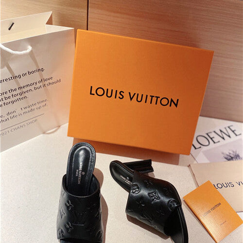 High Quality Luxury LV Heel Slippers Sandals – Style 86307 product detail