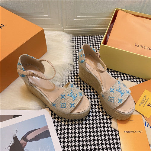 High Quality Luxury LV Starboard Wedge Sandals – Style 20099 alternate view