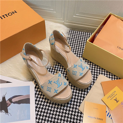 High Quality Luxury LV Starboard Wedge Sandals – Style 20099