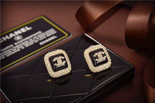 High Quality Luxury Chanel Square Earrings